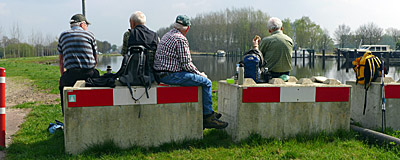 Lunch op de Legoblokken