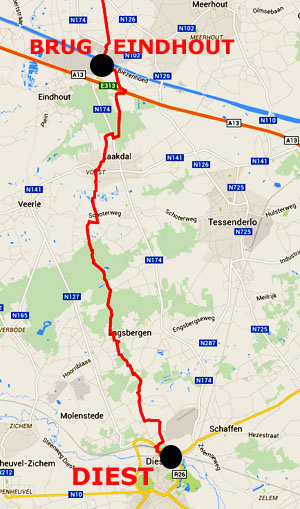 De route van vandaag