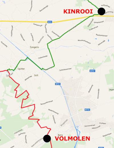 De route van vandaag