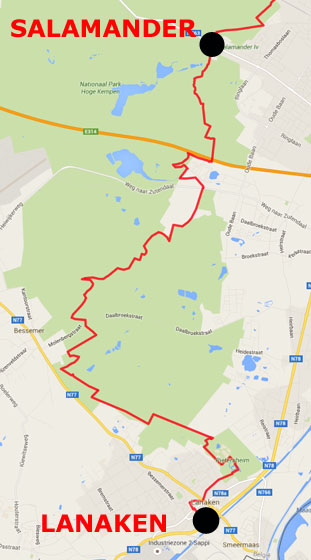 De route van vandaag